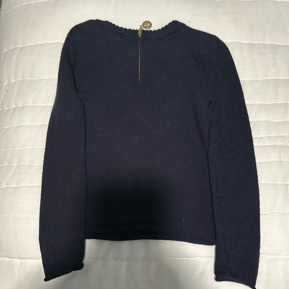 Tory Burch Babies Navy and Orange Logo Sweater XS - Picture 3 of 6